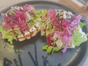 Mushroom croffles at Kia Ora Café in Koh Phangan