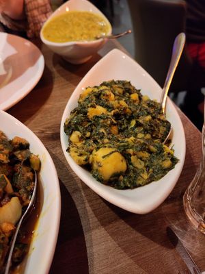 Sag aloo at Everest Brasserie in Salisbury