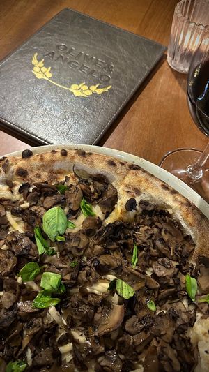 Funghi pizza sublime!  at Olive & Angelo in Brisbane
