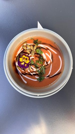 Super tasty gazpacho at Blossom & Root Kitchen in Danville