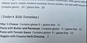 Kids menu at Blossom & Root Kitchen in Danville
