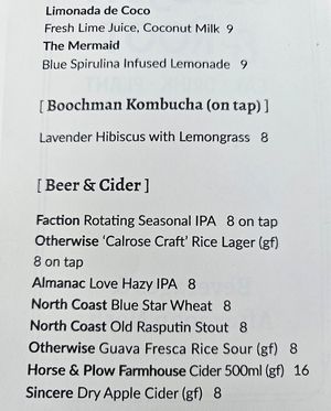 Beer & cider at Blossom & Root Kitchen in Danville