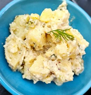 Potato salad side at Blossom & Root Kitchen in Danville