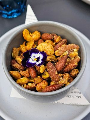 Spiced Nuts at Blossom & Root Kitchen in Danville