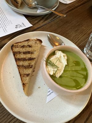 Cold Persian cucumber soup  at Blossom & Root Kitchen in Danville