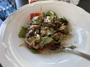 Panzanella salad  at Blossom & Root Kitchen in Danville