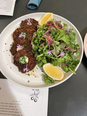 ‘Crab’ cakes   at Blossom & Root Kitchen in Danville