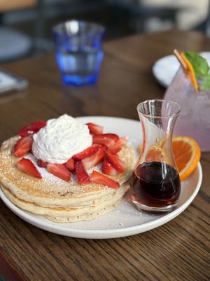 The special, Strawberry Pancakes   at Blossom & Root Kitchen in Danville