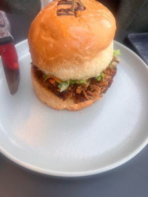 Burger  at Blossom & Root Kitchen in Danville