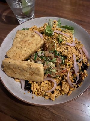 Mexican bowl with added tofu   at Hotel Royal in Torrensville