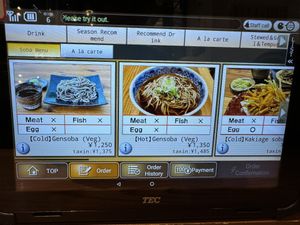 Vegan options  at Gensoba Shingari in Tokyo