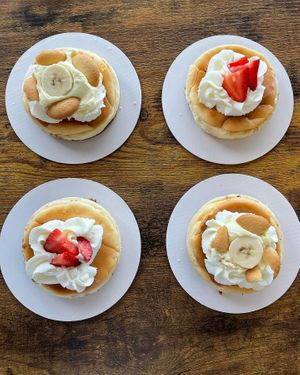 Mini Banana Cream Pie & Strawberries and Cream Cheesecakes at Blue Ridge Baking Company in Middletown