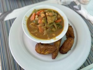 Caribbean veggie Curry  at Mr. Grouper's Restaurant in Providenciales