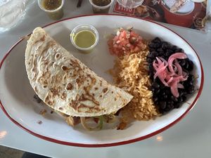Vegan chicken and steak quesadilla  at Calle Taco in Nashville