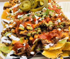 Nachos w/ Soy Asada  #Veganuary at El Compa Vegano in San Fernando