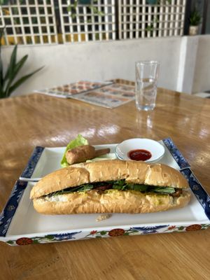 Bahn mi avocado and tofu  at Vegan Sattvik in Mui Ne