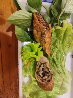 Mungo and peanuts rolls at Vegan Sattvik in Mui Ne