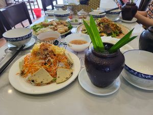 All the food with kumquat tea at Cô Phương Úc Châu in Ho Chi Minh City