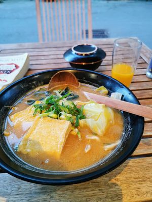 Vegan miso tofu ramen at Ichiban Noodle Bar in Bonn