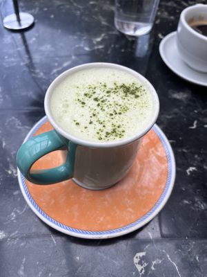 Matcha latte  at The Gallery Cafe in East London