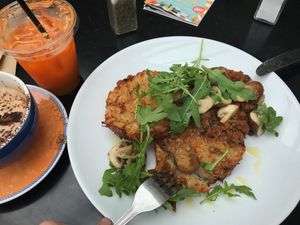 potato pancakes  at The Gallery Cafe in East London