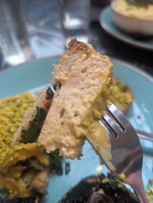 Tofu Florentine on thinly sliced sourdough. at The Gallery Cafe in East London