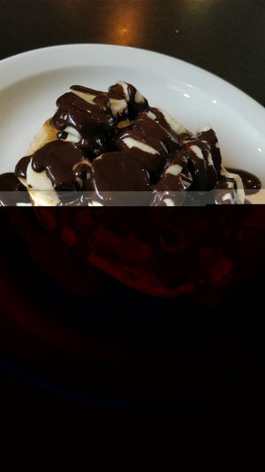 chocolate and banana vegan pancakes at The Gallery Cafe in East London