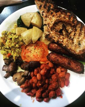 Vegan Full English  at The Gallery Cafe in East London