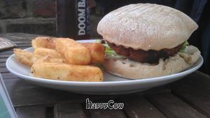 Vegan Burger & Chips at The Gallery Cafe in East London