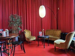 Indoor seating  at St.Croix-huset Vegetarkafé in Fredrikstad