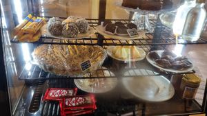 Selection of pastries at Rute Folkets Hus Café in Larbro