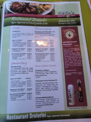 Speisekarte at  DREIerlei in Syke