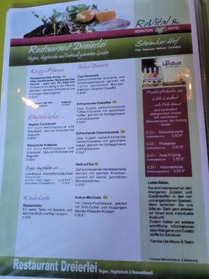 Speisekarte at  DREIerlei in Syke