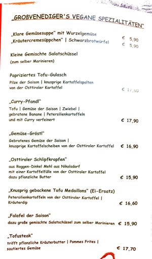 Hauptgerichte at Sommelier Gottfried Steiner - Gasthaus Großvenediger in Lienz
