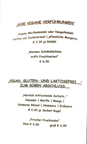 Nachspeisen at Sommelier Gottfried Steiner - Gasthaus Großvenediger in Lienz