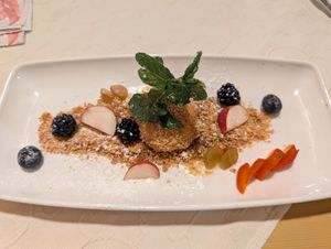 Veganer Marillenknödel at Sommelier Gottfried Steiner - Gasthaus Großvenediger in Lienz