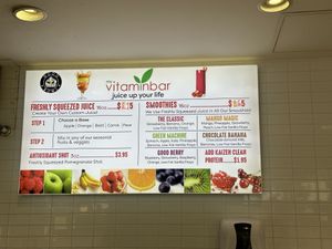Juice and smoothie menu  at Good Bowl in Richmond