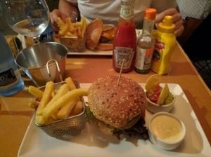 vegan burger at Zombie Bar in Madrid