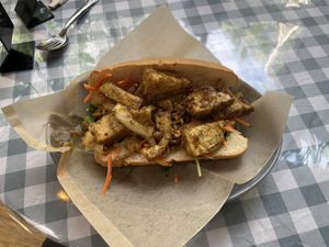 TOFU - Savory Spicy Lemongrass Tofu Banh Mi  at CrackleMi in Seattle