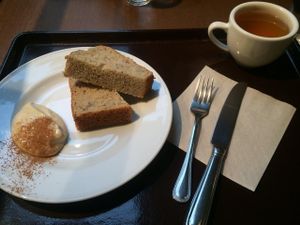 The best vegan banana bread! at Pure Cafe in Tokyo