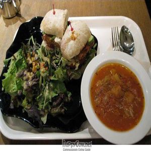 Tempe cutlet and avocado sandwich at Pure Cafe in Tokyo