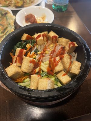 Vegan tofu hot stone pot   at Angry Tofu Korean Cuisine in Wethersfield