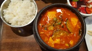 soft tofu soup at Angry Tofu Korean Cuisine in Wethersfield