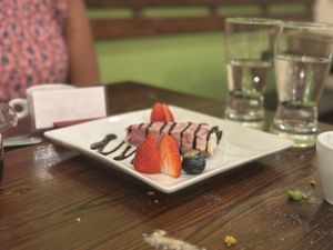 Chocolate strawberry cake  at VegiOasis in Huntington Beach