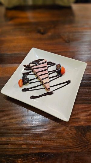 Raspberry lemon raw cake  at VegiOasis in Huntington Beach