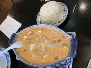 Vegan massamun curry with tofu  at Orchid Thai Restaurant & Cafe in Highland