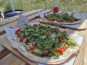 Flammkuchen, Mediterranean at Flunderbar in Hohwacht