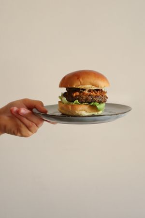 Black bean patty at KOOL - Pop-Up in Amsterdam