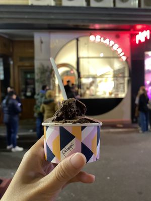 Vegan chocolate gelato  at Pidapipo in Melbourne
