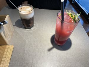 Caramel coffee and Happy Dragon   at Katzentempel in Cologne